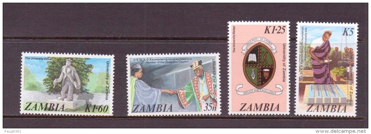 ZAMBIE 1987 UNIVERSITE  YVERT N°368/71 NEUF MNH** - Zambie (1965-...)