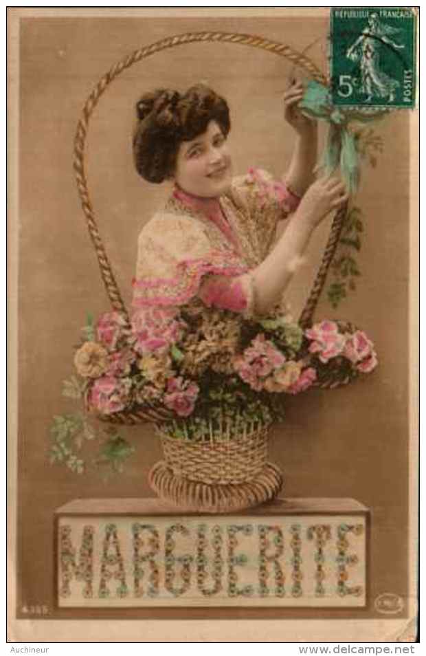 Prénom Marguerite, Panier Corbeille Fleurs - Prénoms