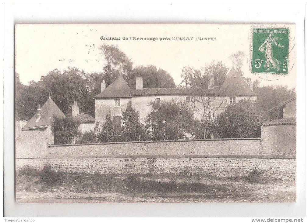 CPA 86 CHATEAU DE L'HERMITAGE PRES GIVRAY VIENNE 1915 WITH STAMPS USED - Otros & Sin Clasificación