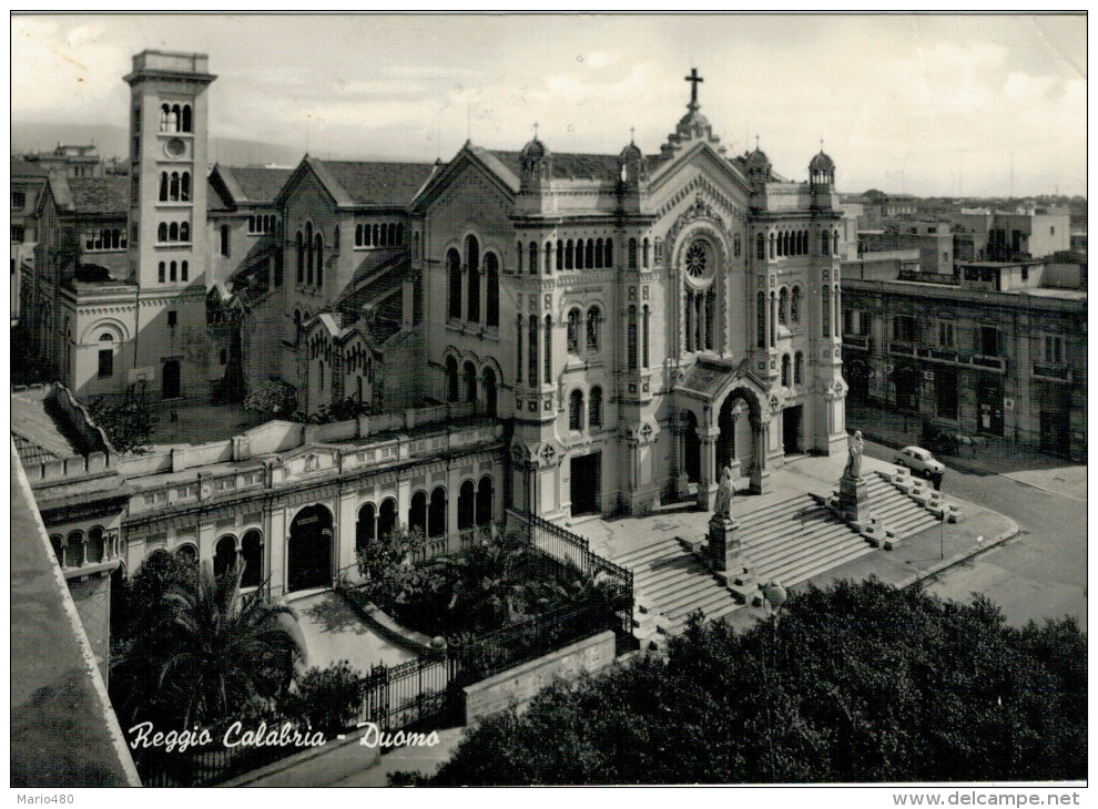 REGGIO  CALABRIA   DUOMO   (TARGHETTA BUONA PASQUA)           (VIAGGIATA) - Reggio Calabria