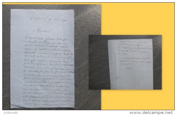 GARD, Garrigues, 1871, Vente De BOIS (Rasades ?) Et épidémie Ds Bergerie, Au Comte De Clervaux, PUECH : Ref 471 VP 16 - Historical Documents