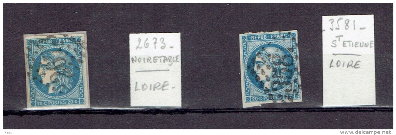 TP N°46 TYPE 3 - R2 - DPT LOIRE - NOIRETABLE - ST ETIENNE - B à TTB - 1870 Emisión De Bordeaux