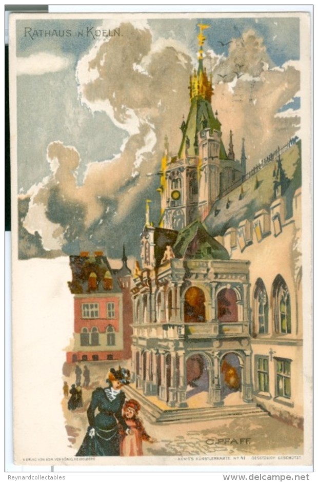 1903 Germany Rathaus In Koeln Art Pc, C.Pfaff Signed , Used To Belgium - Koeln