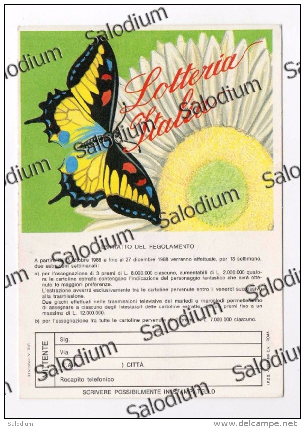 Lotteria Italia - FARFALLA BUTTERFLY - Rai - Altri & Non Classificati