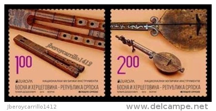 BOSNIA HERZEGOVINA SERBIA / SRPSKA REPUBLIKA - EUROPA 2014-  " INSTRUMENTOS MUSICALES NACIONALES"- SERIE De 2 V. - 2014