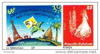 Nouvelle Caledonie Timbre Personnalisé Autocollant Public Opt 66 E Salon Automne 2012 Cagou Ramon Neuf UNC TB - Autres & Non Classés