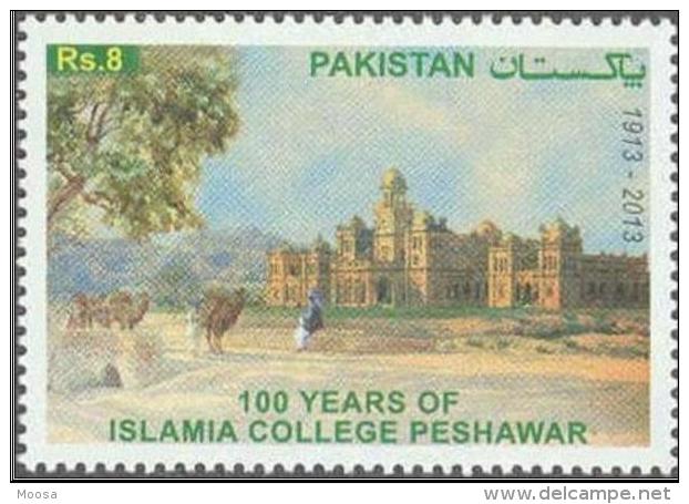 ISLAMIA COLLEGE PESHAWAR , CENTENARY, EDUCATION, PAINTINGS, R8, MNH 2014 - Pakistan