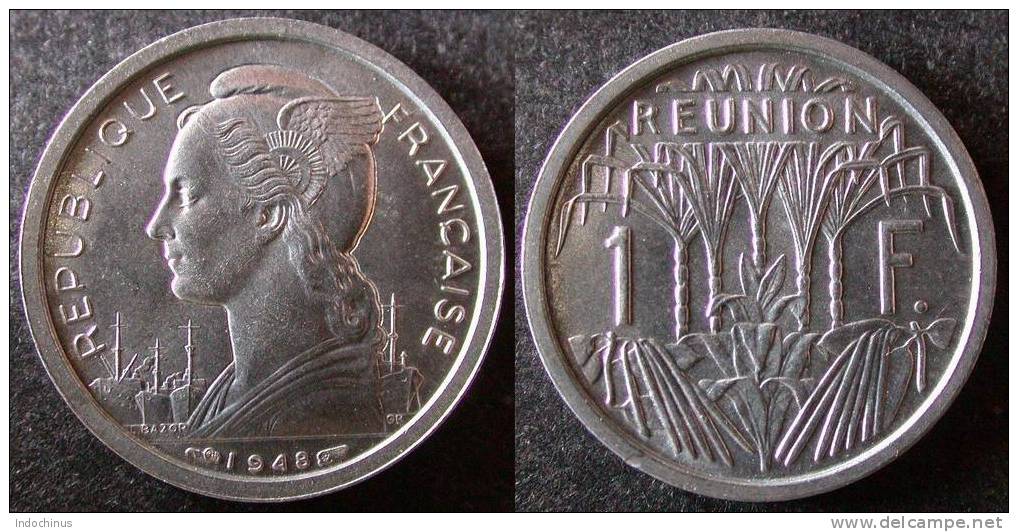 REUNION  1  Franc 1948 UNC / SUP   île BOURBON   PORT OFFERT - Riunione