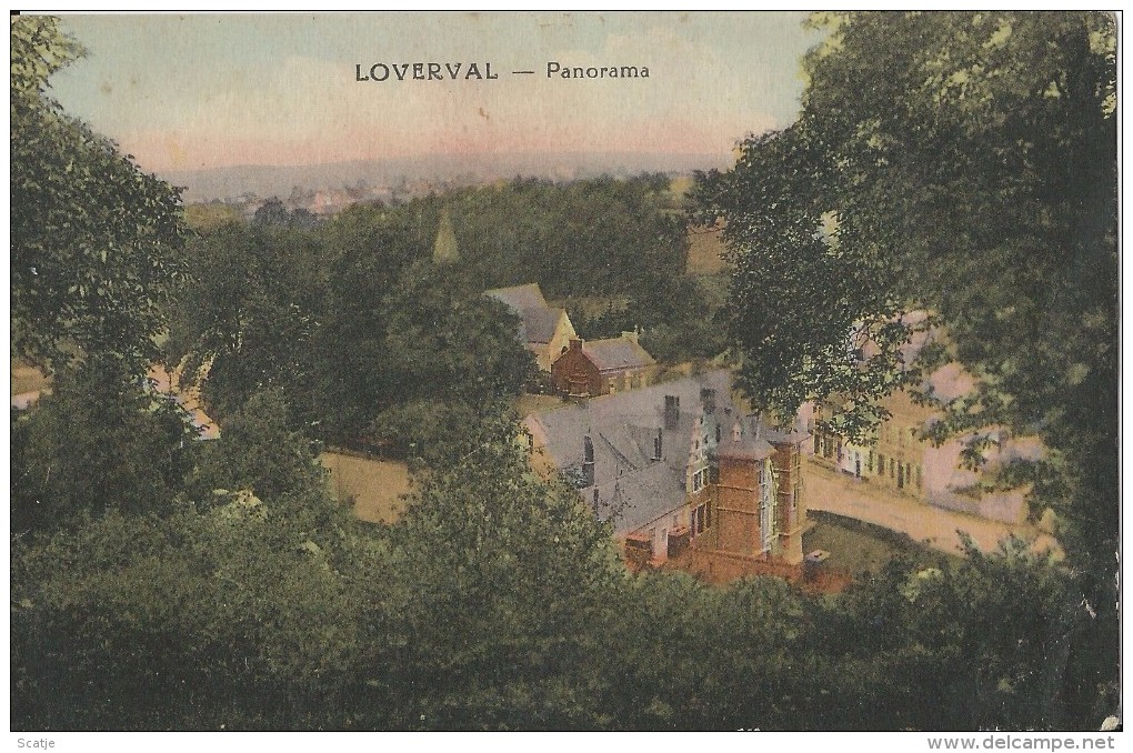 Loverval.  -   Panorama  - Kaart In Kleur - Gerpinnes
