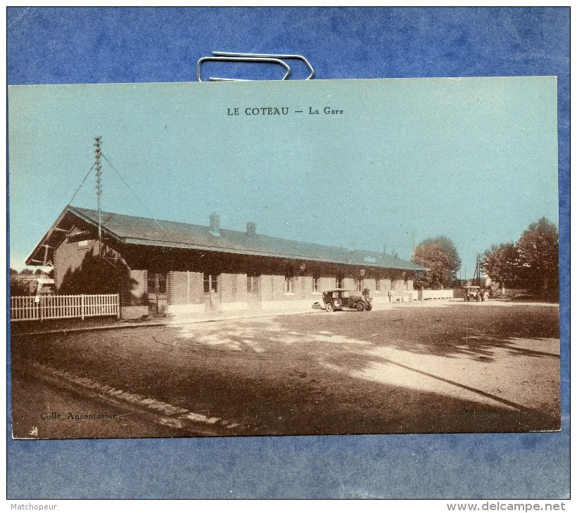 LE COTEAU -42- LA GARE - VEHICULE ANCIEN - Autres & Non Classés