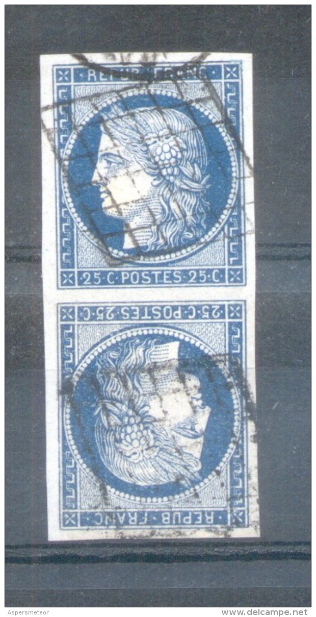 AN 1849 - CERES NR. 4 TETE BECHE AVEC GRILLE FORGERY OF SPERATI COTATION EUROS 15.000 TBE - 1849-1850 Cérès