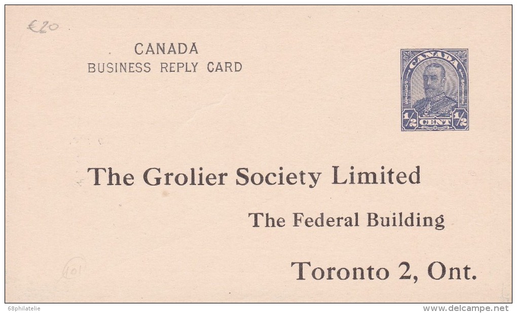 CANADA  ENTIER POSTAL - 1903-1954 De Koningen