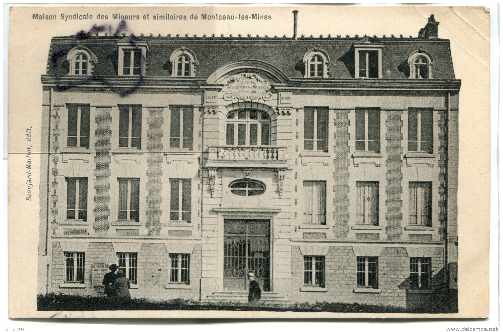 - MONTCEAU Les- MINES - ( S.-et-L. ), Maison Syndicale Des Mineurs Et Similaires, Pour Luxeuil, écrite 1912, Scans. - Montceau Les Mines