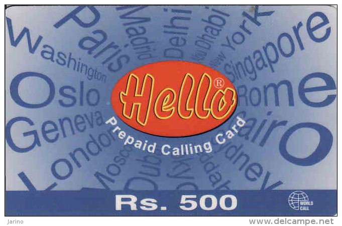 Pakistan Prepaid 500 RS. Card Hello Pak Telecom - Pakistan