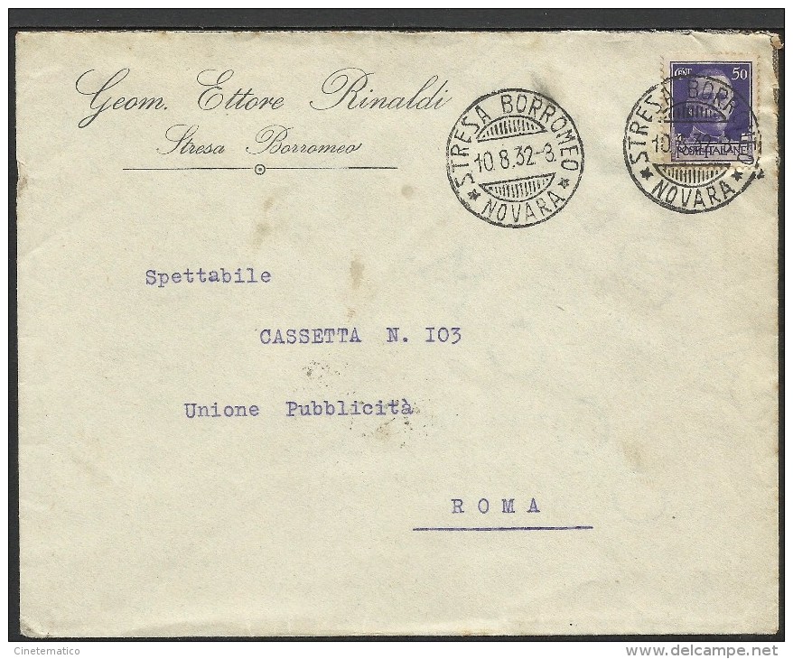 Cachet STRESA BORROMEO GRANDE CONCORSO MOTONAUTICO 21 AGOSTO1932 - Gebührenstempel, Impoststempel