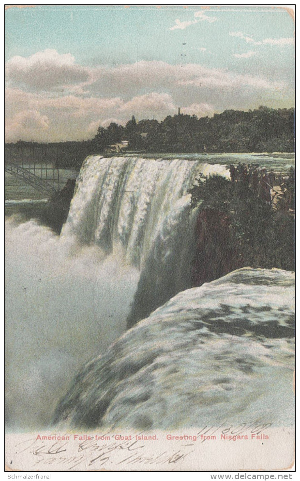 AK Greetings American Niagara Falls View Goat Island Bei Tonawanda Buffalo St. Catharines Cheektowaga NY New York - Buffalo