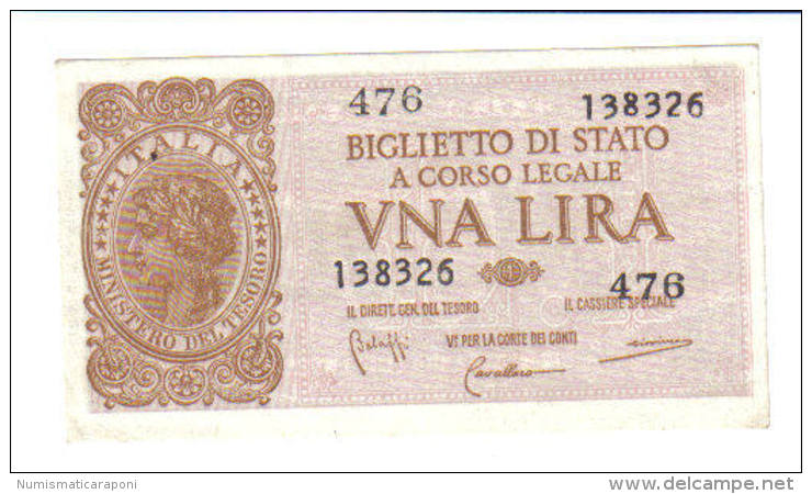 1 LIRA ITALIA LAUREATA 1944 LUOGOTENENZA SUP LOTTO 1376 - Italia – 1 Lira