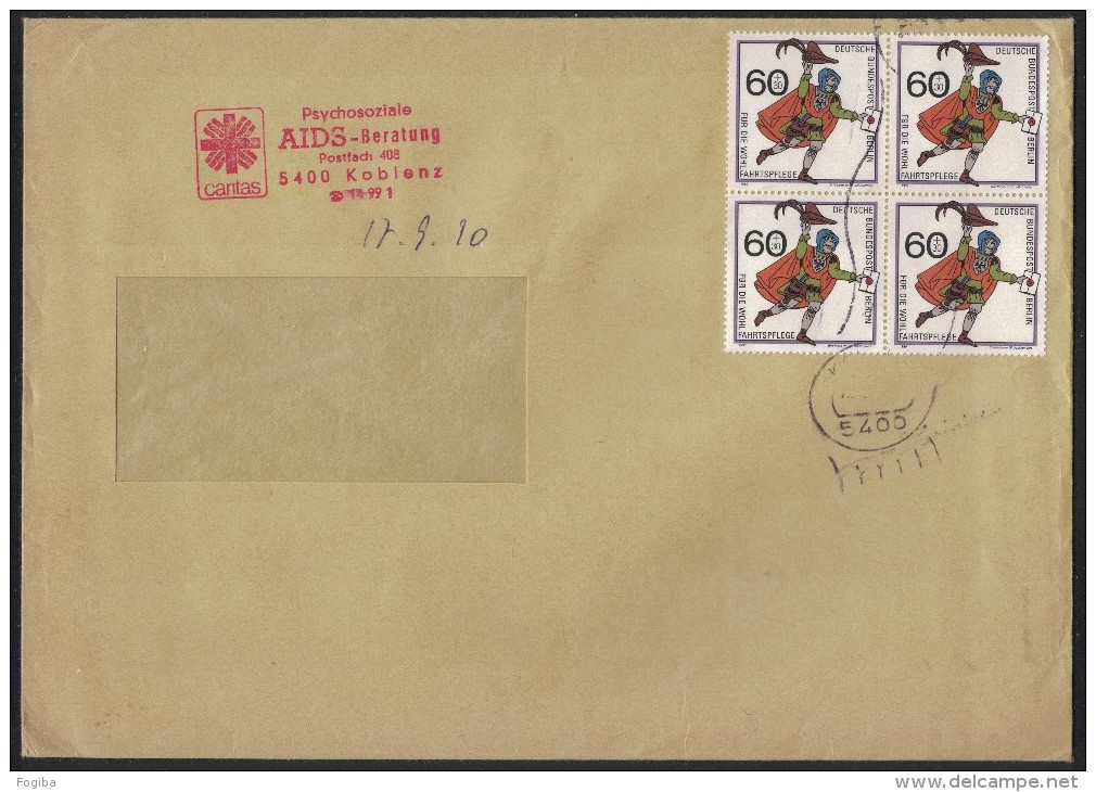 PF378    Germany 1990  Envelope  Caritas  Psichosoziale  AIDS - Beratung - Koblenz - Malattie