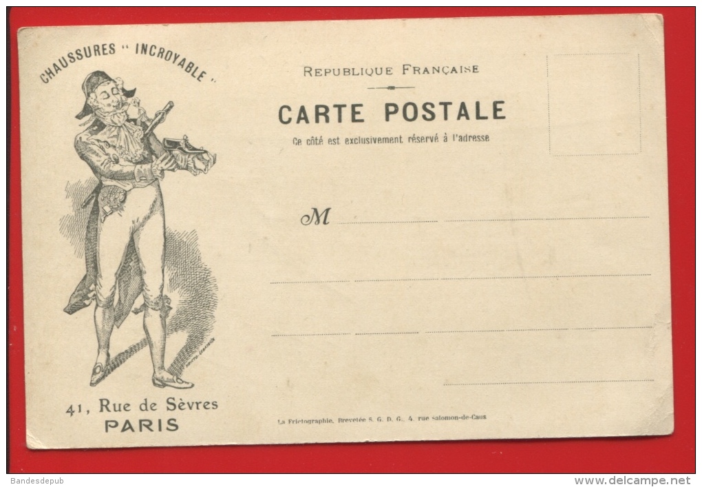 LES GAIETÉS DE LA LOGE GUILLAUME CARTE POSTALE CONCIERGE NOURRICE FROTTER PIÈCES ARGENT PUBLICITÉ CHAUSSURES INCROYABLE - Guillaume