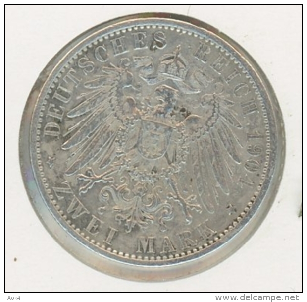 2 Mark Silber Argent Preussen Preußen 1904 - 2, 3 & 5 Mark Zilver