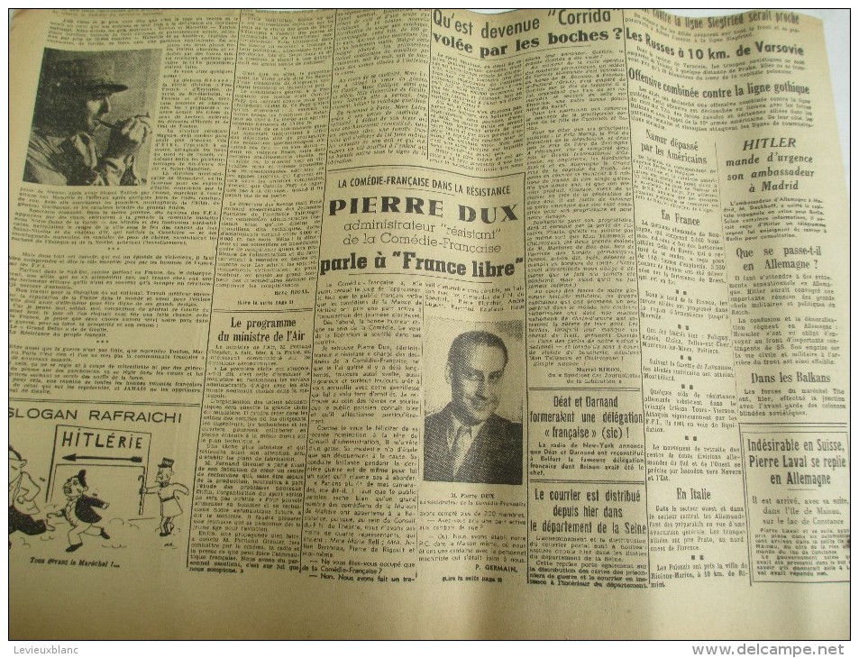 Journal/"France Libre"/à L´avant Garde Du Progrés Social/"Les Conditions D'un Relévement "/8 Sept 1944   VJ83 - 1939-45