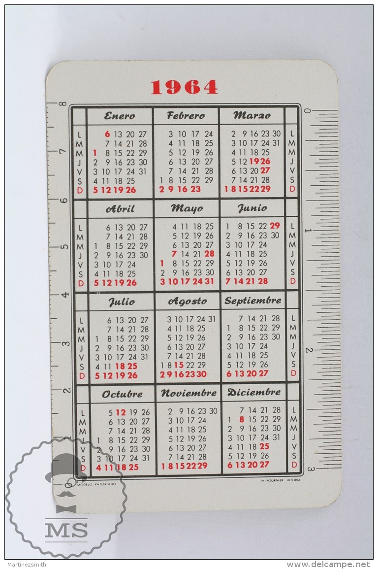 Advertising Coca Cola Pocket Calendar 1964 Spain - Edited: Heraclio Fournier Vitoria, Spain - Tamaño Pequeño : 1941-60