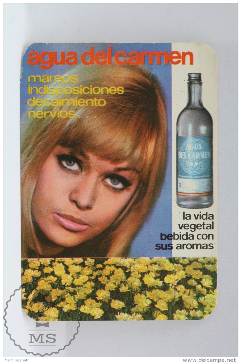 Agua Del Carmen Spanish Water Advertising Pocket Calendar 1970 Spain - Pin Up Blonde Girl - Grand Format : 1961-70