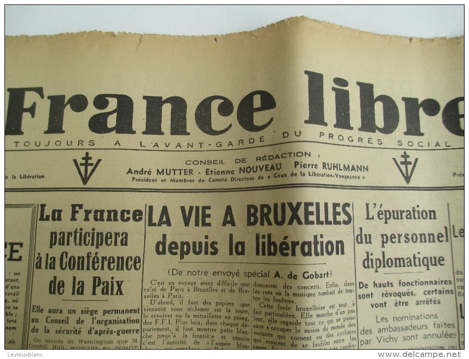 Journal/"France Libre"/à L´avant Garde Du Progrés Social/"L'Homme De La France "/15 Sept 1944   VJ86 - 1939-45