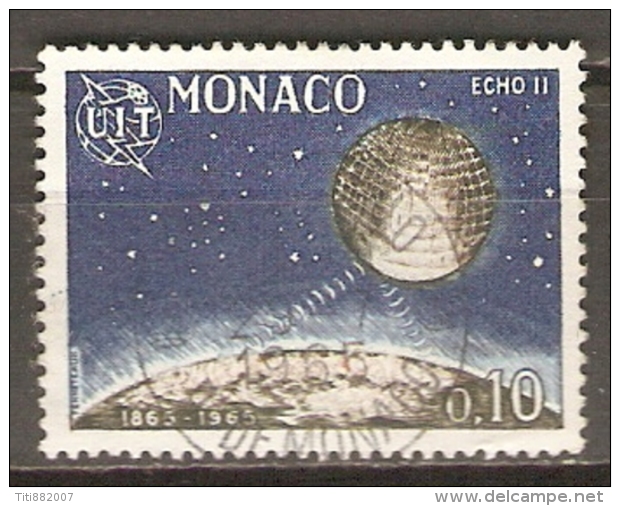 MONACO    -   1965 .  Y&T N° 665 Oblitéré.   UIT  /  Satelilte  ECHO II   - - Oblitérés