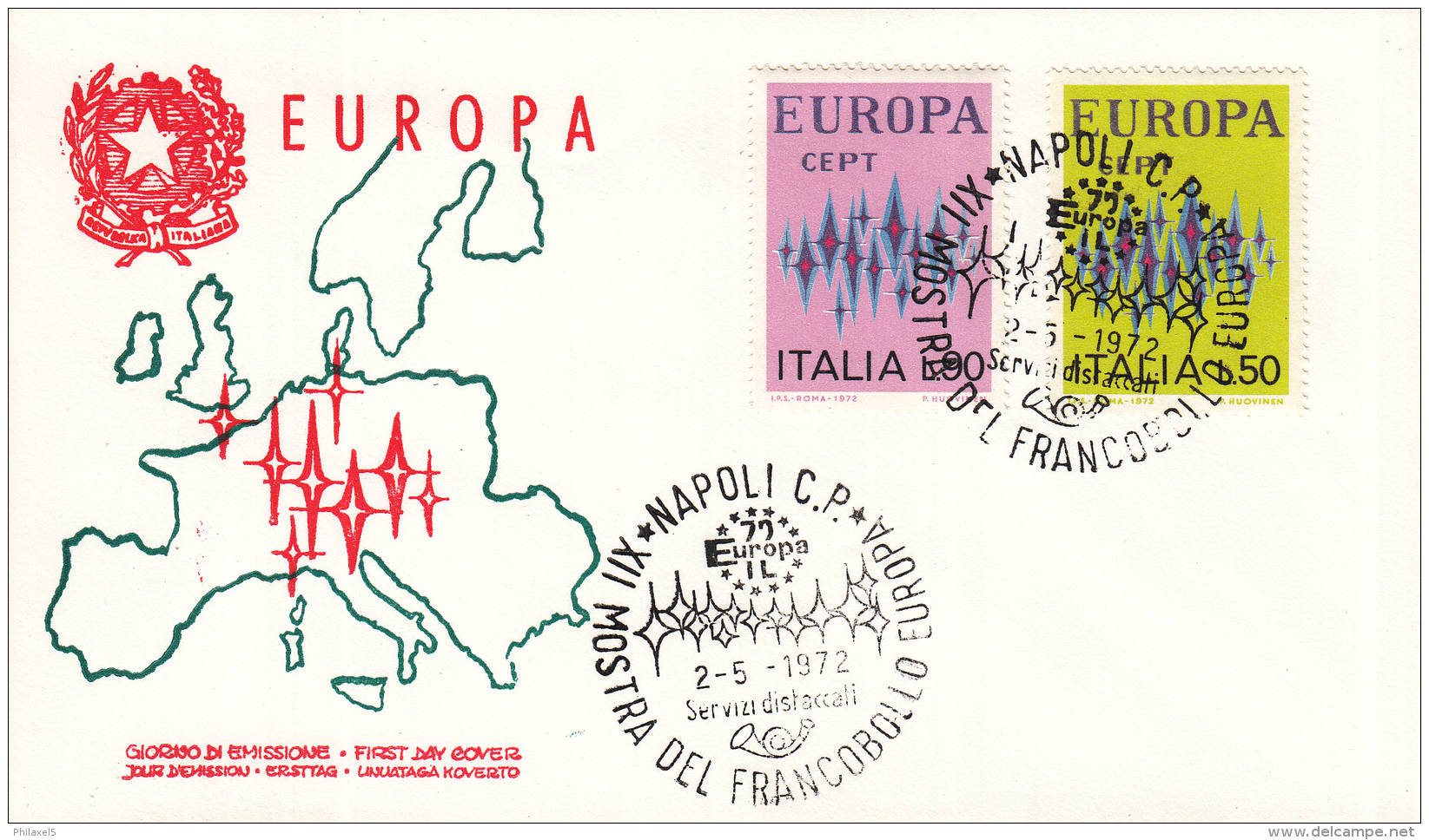 Italië - FDC 2-5-1972 - Europa/CEPT - M 1364-1365 - 1972