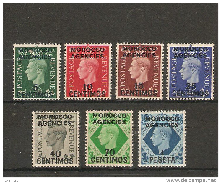 MOROCCO AGENCIES 1937 SET SG 165/171 LIGHTLY MOUNTED MINT Cat £48 - Morocco Agencies / Tangier (...-1958)