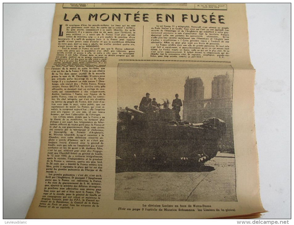 Journal/Hebdomadaire/"Le Temps Présent"/Temps Nouveau*Positions/  "La  Montée En Fusée"/1er Sept 1944   VJ88 - Autres & Non Classés