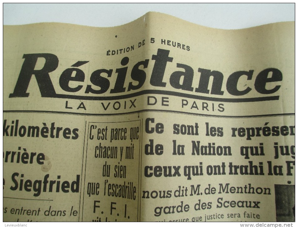 Journal/"Résistance"/La Voix De Paris / Les R Jugeront Ceux Qui Ont Trahi La France/4 Oct 1944   VJ89 - Autres & Non Classés