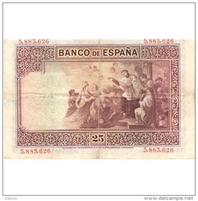 ESBYMA6301-LFTBBI358.BILLETES DE ESPAÑA. 25 PESETAS SIN  Serie 1925. ALFONSO Xlll - 1-2-5-25 Peseten