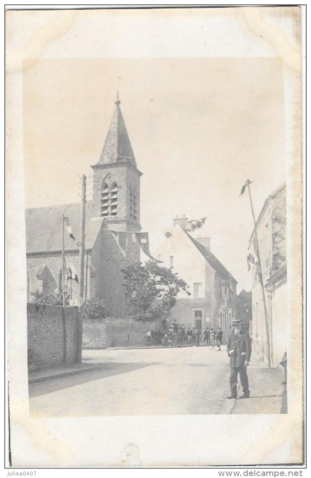 AUFFARGIS  (78) Carte Photo Rue église Bureau De Poste Animation - Auffargis