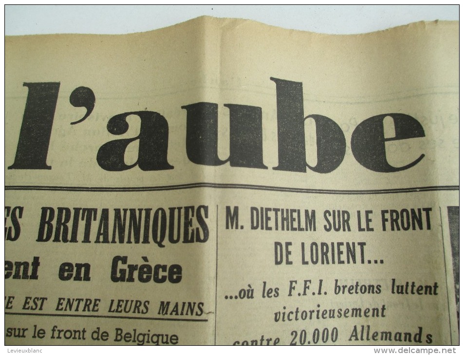 Journal/"L´Aube"/Liége Est Libérée / Un Ministére D'Unanimité Nationale Est Formé Par Le Général /10 Sept 1944   VJ95 - Sonstige & Ohne Zuordnung