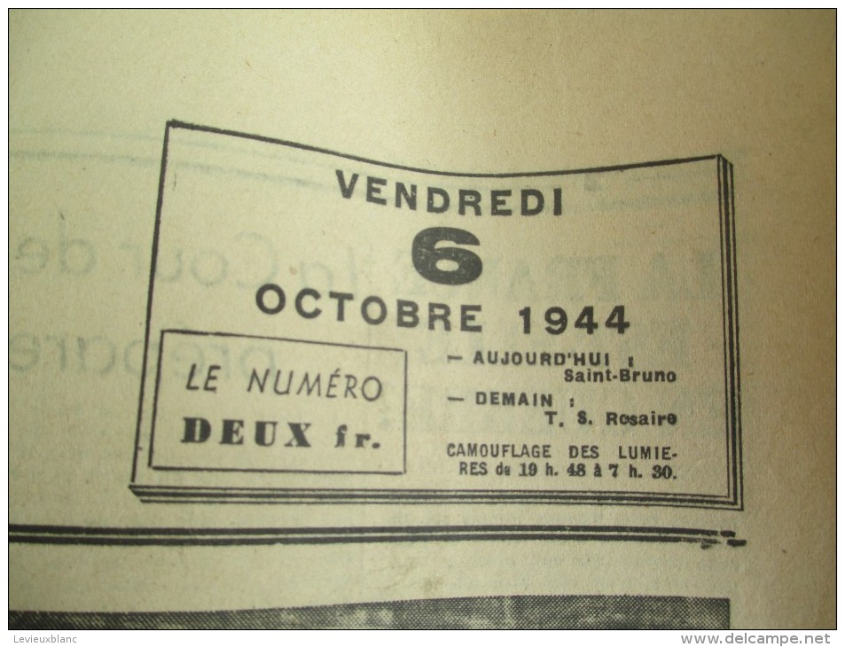 Journal/"L´Aube"/Liége Est Libérée / Un Ministére D'Unanimité Nationale Est Formé Par Le Général /10 Sept 1944   VJ95 - Andere & Zonder Classificatie