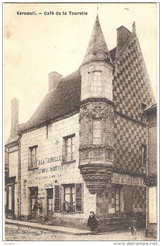 Dépt 27 - VERNEUIL-SUR-AVRE - Café De La Tourelle - (Lemoine Débitant) - Verneuil-sur-Avre