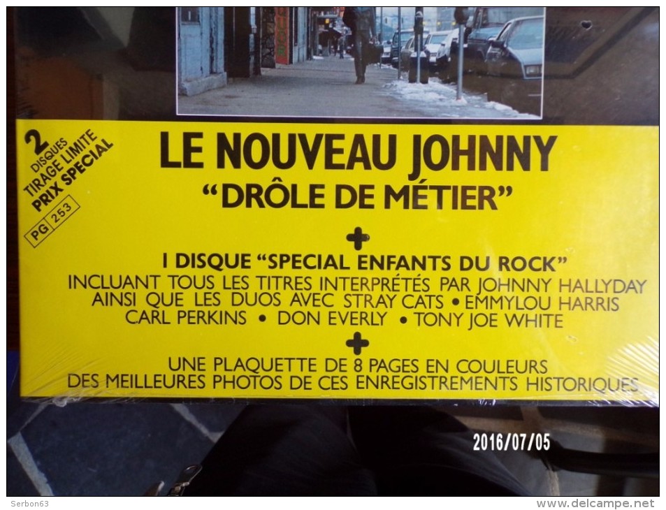 JOHNNY HALLYDAY 33 TOURS - 2 DISQUES SOUS BLISTER D'ORIGINE VINYLE 1984 NEUFS AVEC PLAQUETTE 8 PAGES NASHVILLE EN DIRECT - Jazz