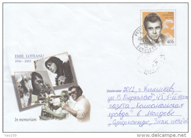 CINEMA, EMIL LOTEANU, FILM DIRECTOR, COVER STATIONERY, ENTIER POSTAL, 2004, MOLDOVA - Cinema