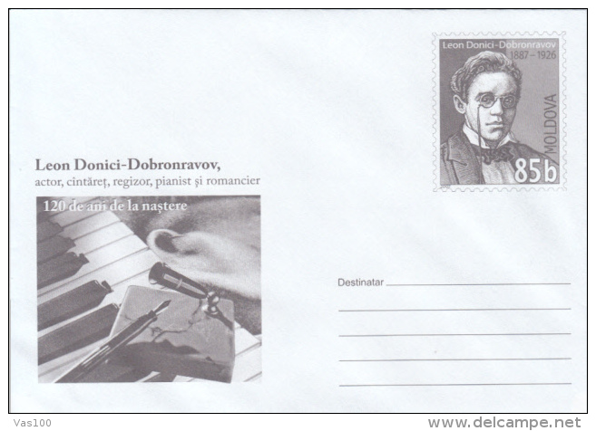 CINEMA, LEON DONICI DOBRONRAVOV, ACTOR, DIRECTOR, WRITER, COVER STATIONERY, ENTIER POSTAL, 2007, MOLDOVA - Cinema