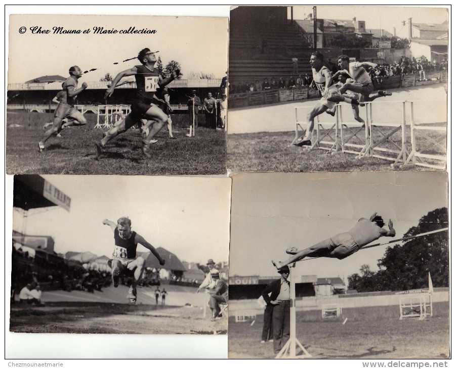 ATHLETISME - COURSE A PIED - SAUT DE HAIES - SAUT EN HAUTEUR - SAUT EN LONGUEUR - SPORT - LOT DE 4 PHOTOS - Sporten