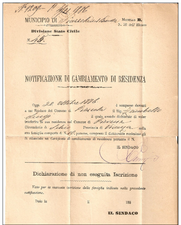 LETTERA INTESTATA "MUNICIPIO DI PIAZZOLA SUL BRENTA" AFFRANCATA DE LA RUE CENT. 2 BORDO DI FOGLIO - Storia Postale