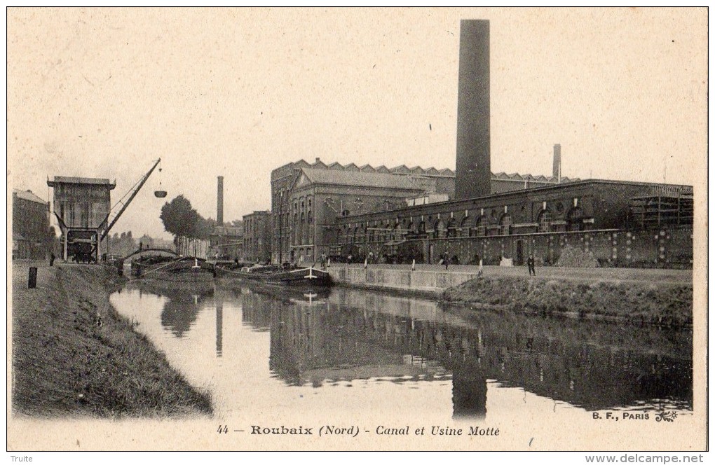 ROUBAIX CANAL ET USINE MOTTE CHARGEMENT DES PENICHES - Roubaix