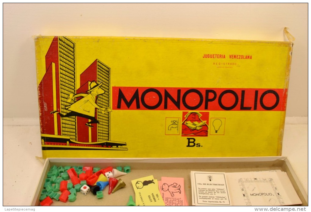 Ancien Monopoly Années 1940 - 1950 Vénézuela MONOPOLIO Vénézuélien Bs. Jugueteria Venezolana - Autres & Non Classés