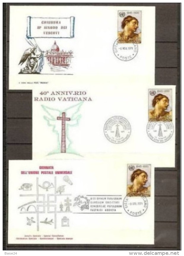 1971 Vaticano Vatican 5 Buste: UDIENZA PAOLO VI (x2), 40° RADIO VATICANA, UPU, CHIUSURA SINODO - Usati