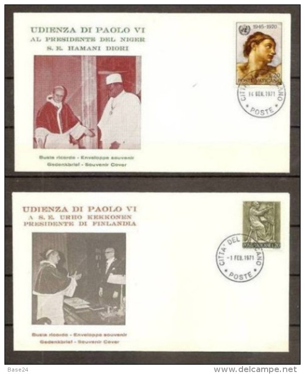 1971 Vaticano Vatican 5 Buste: UDIENZA PAOLO VI (x2), 40° RADIO VATICANA, UPU, CHIUSURA SINODO - Oblitérés