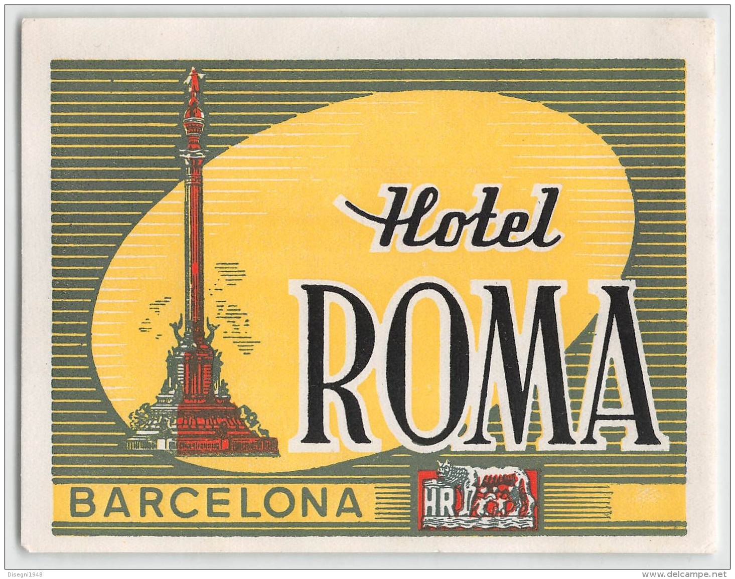 05857 "SPAGNA - BARCELONA - HOTEL ROMA" ETICHETTA ORIGINALE - Etiquettes D'hotels
