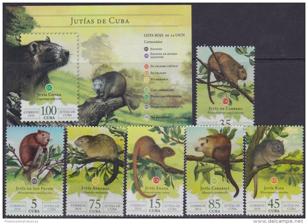 2016.41 CUBA 2016 MNH. JUTIAS DE CUBA. ROEDORES MOUSE. - Ongebruikt