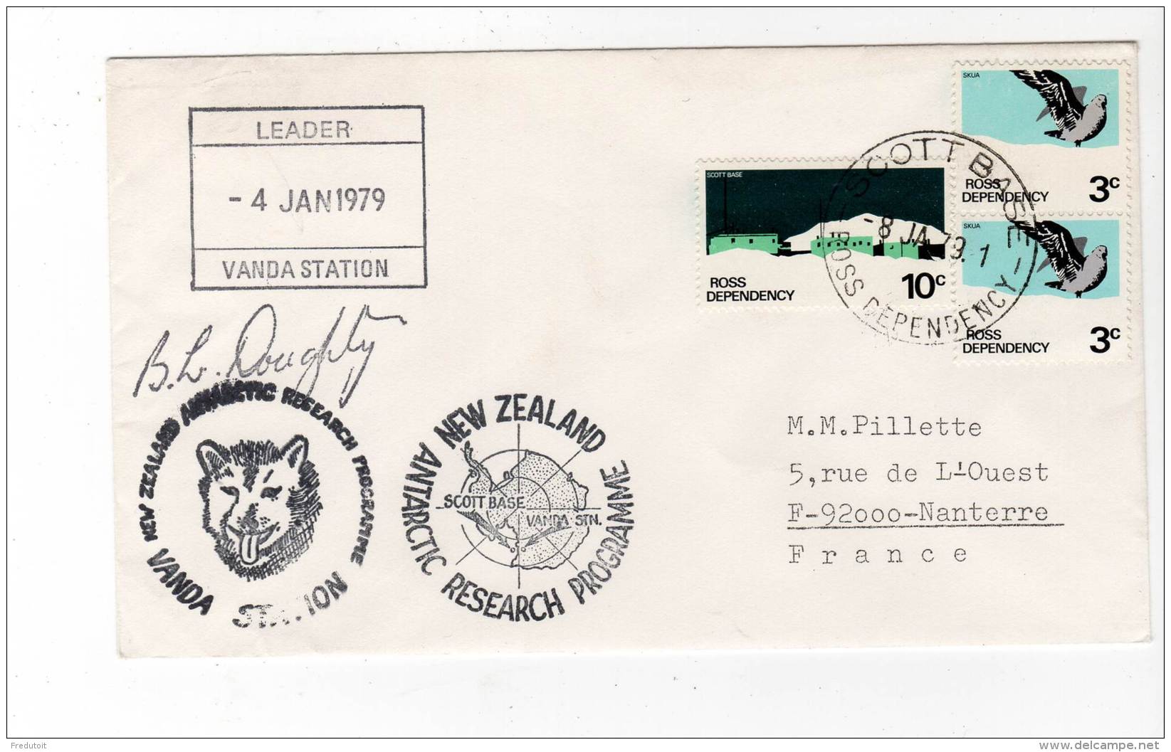 LETTRE - TERRE DE ROSS - SCOTT BASE  : 04/01/1979 - Storia Postale